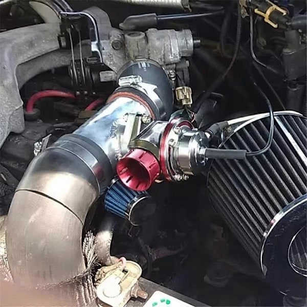 Turbo Avlastningsventil Kit Intercooler Wastegate Avgasventil Röd