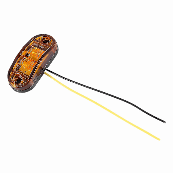 10x Gula Led 2,5 tum 2 Diod Lampa Oval Frigång Släpvagn Lastbil Sidomarkeringslampa
