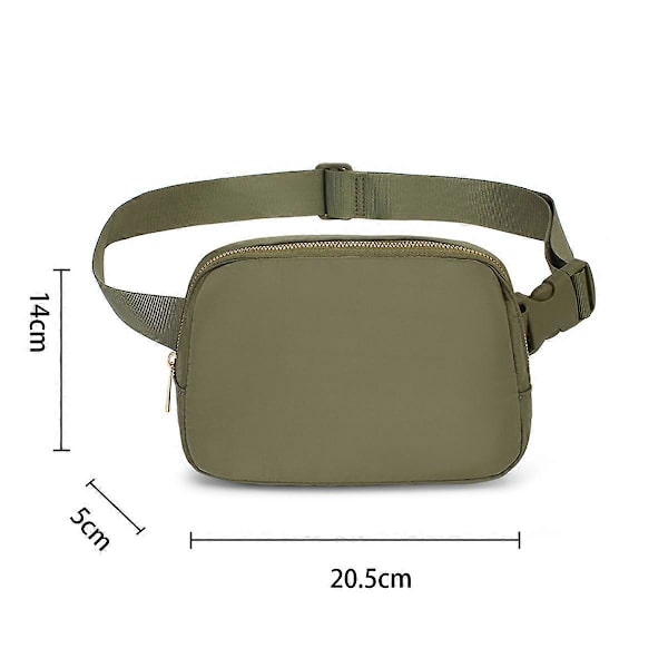 KXJ-Bältesväska för Kvinnor Trendiga Magväskor Crossbody Väska Midjeväska för Vandring Promenader Cykling Resor Khaki Green