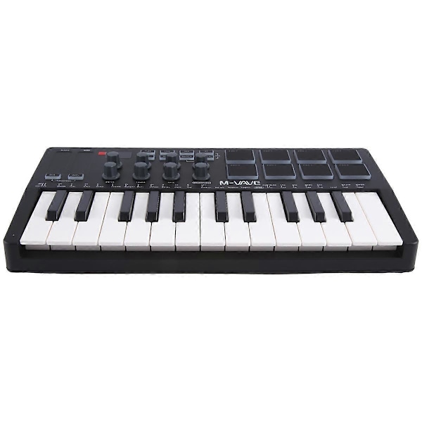 MIDI 25-tangenters USB MIDI-kontroller Arranger Keyboard Svart+Vit