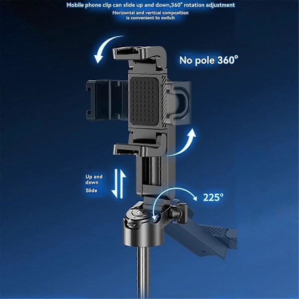 P15 Mini Selfie Stick Stativ med 2 Lampor