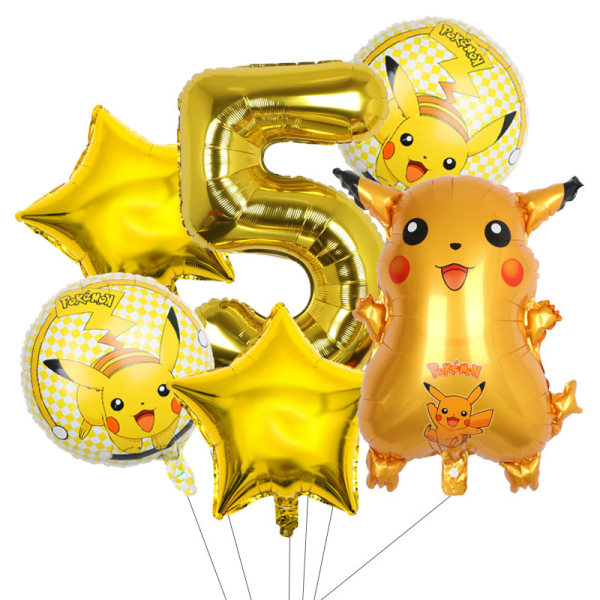 magic baby aluminium ballongficka elf Pikachu födelsedagsfest dekoration ballong 1-9 år gammal yellow 5
