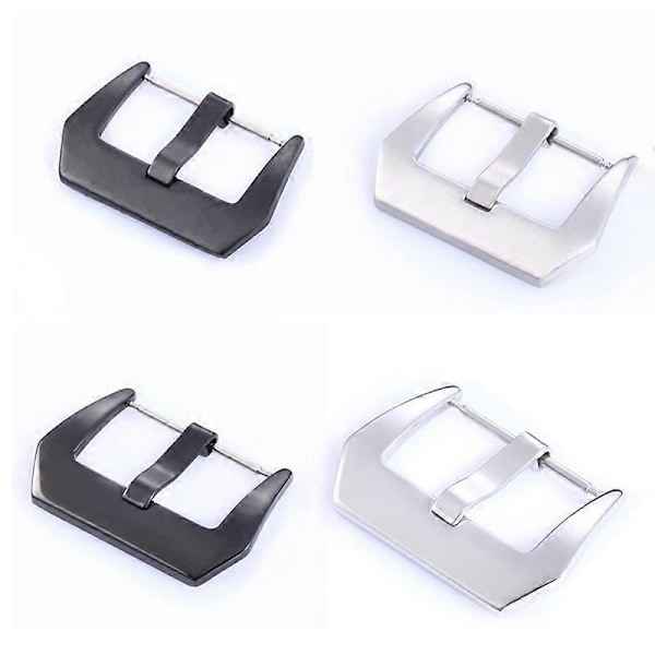 Klockspänne Icke-blekande Universal 18/20/22/24/26mm Rostfritt Stål Klockarmband Lås för Urmakare Matte Silver 20 mm