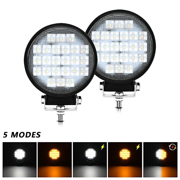 4 tommer rundt LED arbejdslys, 2 stk. 72W projektør til offroad-køretøjer, lastbil, traktor, vogn, båd, ATV U