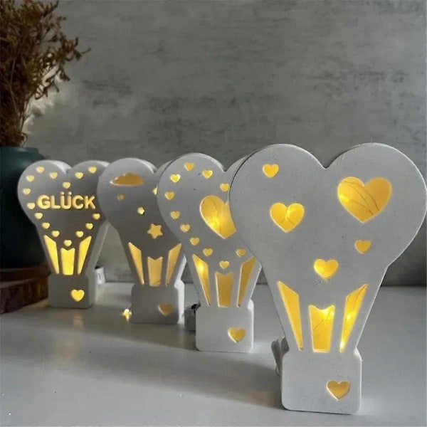 Silikonform Luftballong Te Ljusstake Cement Gipsform C