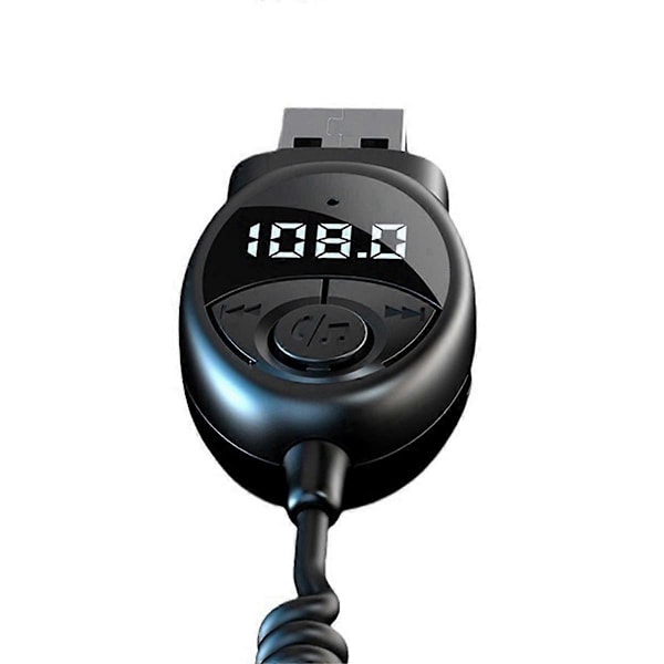 Bluetooth 5.3 Trådlös FM-sändare för bil USB till 3,5 mm Jack Audio Musik Mikrofon Handsfree Adapter för Bilhögtalare