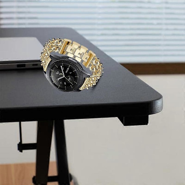 Kellon ranneke Cowboy-ketju ruostumattomasta teräksestä 20mm/22mm ranneke kellon rannekoru Yhteensopiva Samsung Galaxy Watch 3/4/Yhteensopiva Amazfit GTR/Pace Silver 20 mm