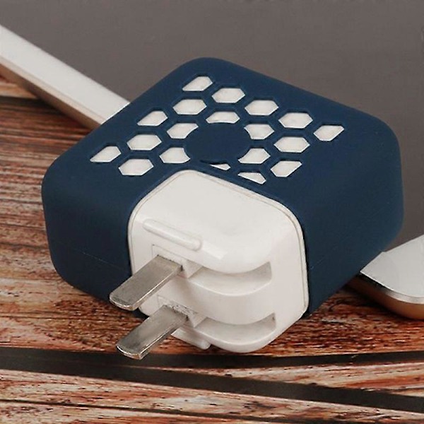 Adapter Skydd Mjukt Splittersäkert Silikon Ihåligt Honungskake Skyddsfodral för Macbook Laddare Red A