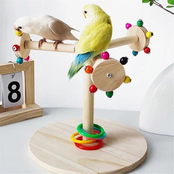 Fågelpinne Ställ Pinne Leksak för Sparv Roterande Väderkvarnsdesign Fågelklo Slipställ för Cockatiels Macaws