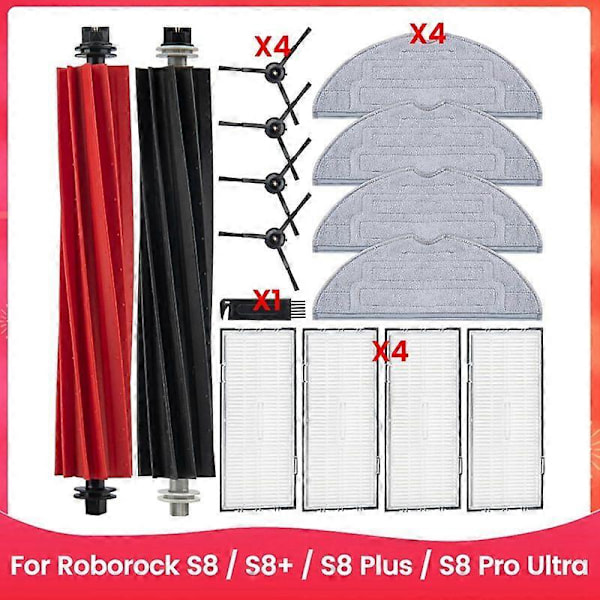 Tillbehör för S8 / S8+ / S8 Plus / S8 Pro Ultra Robotdammsugare Huvudborste Sidoborste Hepa Filter Moppduk