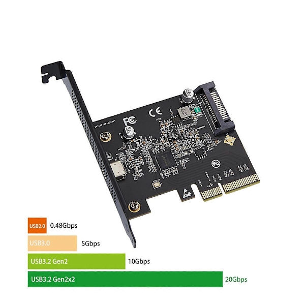 USB-C 3.2 Gen 2x2 PCI-e Gen 3 x4 Typ-c Expansionskort 20Gbps ASMedia