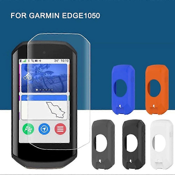 Silikoninen suojakotelo Garmin Edge 1050:lle, kattava suojakotelo Black