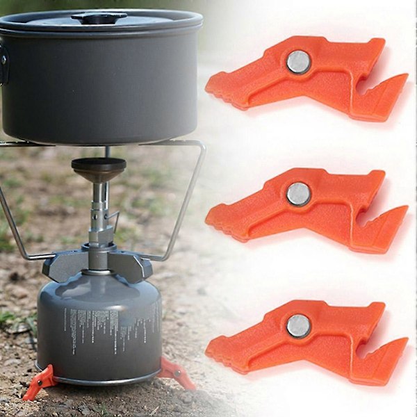 Utomhusspis Gastank Bas Stativ Fällbart Gastank Stabiliseringsfäste Black 3pcs