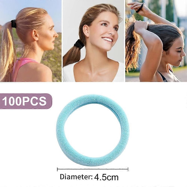 Hiustennauhat naisille, saumattomat hiuslenkit, poninhäntäpidikkeet tyttöjen hiustarvikkeet, noin 100 kpl - Tyyli 1