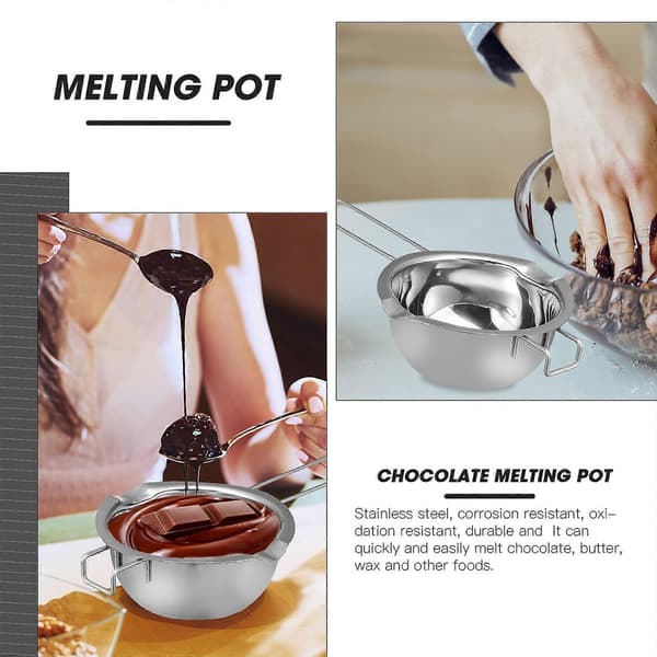1 sæt dobbeltkedel i rustfrit stål, chokoladegryde, chokoladesmeltegryde