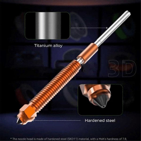 För K2 Plus Munstycksbytessats för K2 Plus 3D-skrivartillbehör 0,4 mm