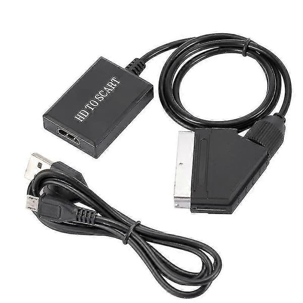 HDMI til SCART-konverter 1080p HD-videoadapter for HDTV DVD Sky Box STB