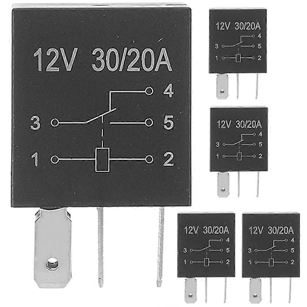 5st Bilrelä 12 Volt Relä 5 Stift 30a Bilrelä Brytartillbehör