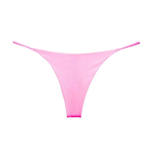 Dubbellager Tanga Låg Midja Slim Underkläder Bikini Bomullsunderkläder för Kvinnor PinkS