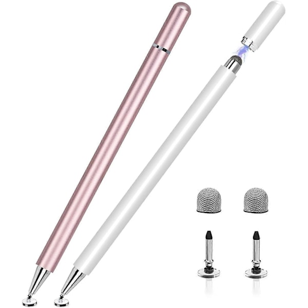 Stylus för Ipad 2-pack 2-i-1 Disc Stylus för pekskärmar Kapacitiv Stylus med magnetiskt lock Kompatibel med Ipad Iphone Pro Android Chromebook