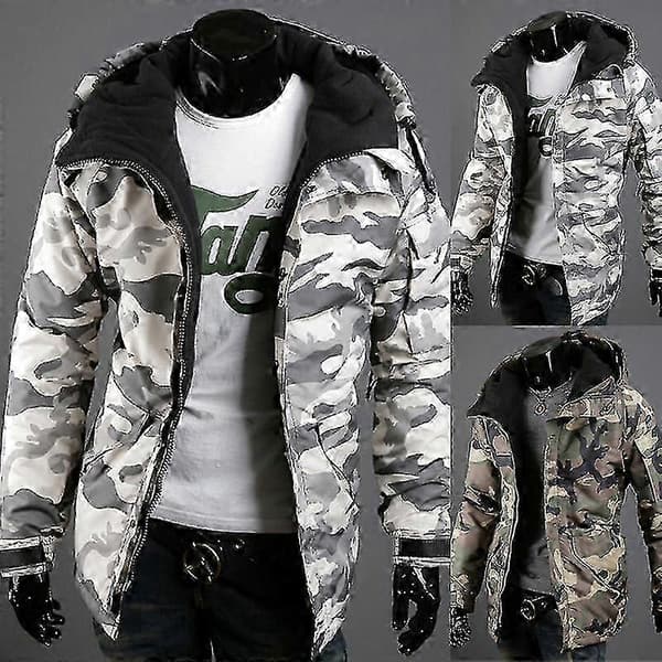 Vinterjacka för män, Camo, lös passform, bomullsjacka army green camouflage l