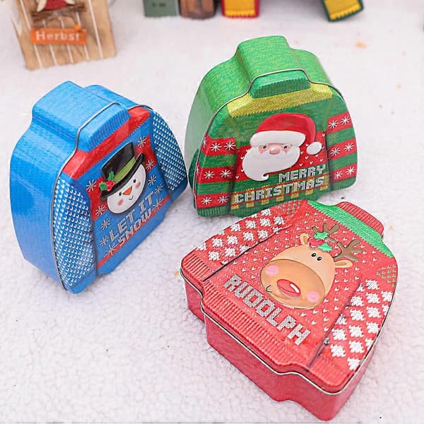 1 stk. Sweaterform Candy Tinplate Æsker Tank Biscuit Beholder Gaveopbevaring