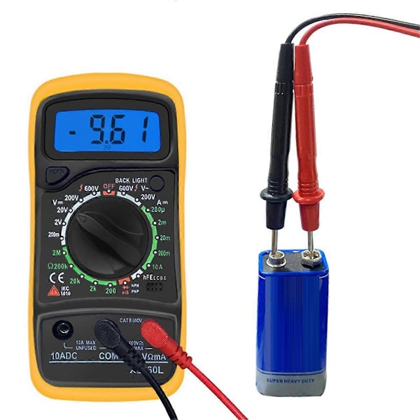 XL830L Handhållen Digital Multimeter LCD Bakgrundsbelysning AC/DC Amperemeter C