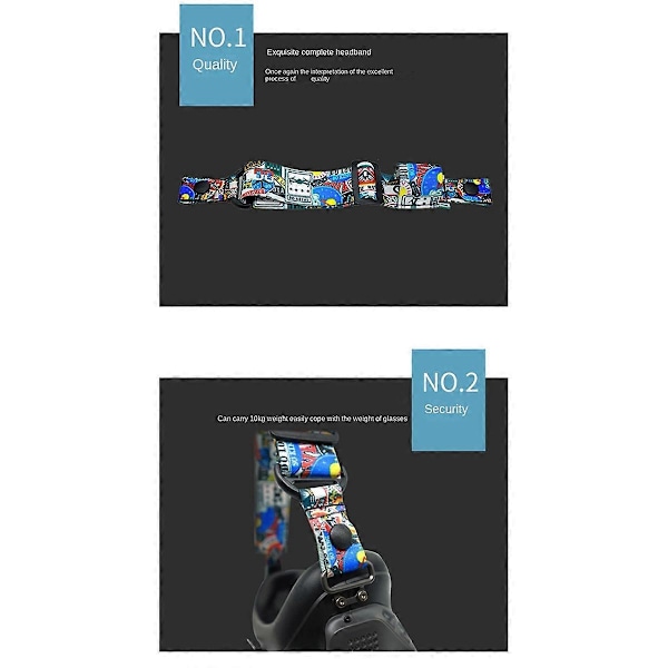 Lämplig för FPV Video Glasögon Graffiti Färg Huvudband Fixerad Rem