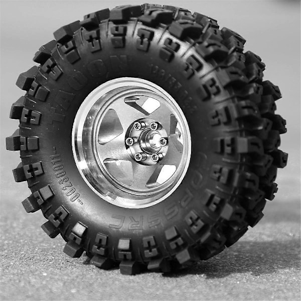 2.2-tums Beadlock Fälg Däck Set för 1/10 RC Crawler Bil Silver