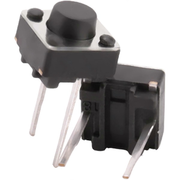 20 st 6x6x5mm Momentan Taktil Tryckknappsbrytare 2 Pin DIP Genomgående Hål