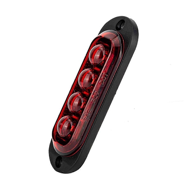 10 st 12V-24V 4LED Sidomarkeringsljus för bil Blinkers Sidoblinkers Bakljus för Släpvagnar Lastbilar Röd
