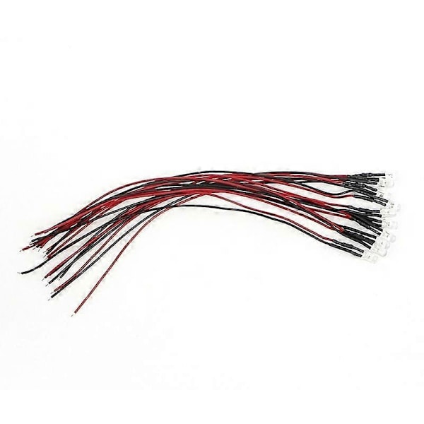 10 kpl 20 cm 3 mm / 5 mm LED-lamppukaapeli, esijohdotettu DC-valodiodi Red 3mm