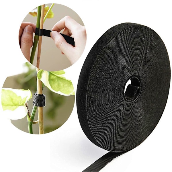 1 Rulle Multifunktionell Halkfri Kabelband Fästtejp Praktisk Justerbar Kabelbindare för Hemmet Black 5 m