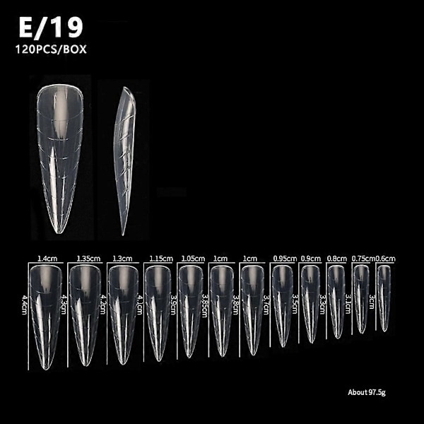 120 st Poly Dual Forms Nagelgel Snabb Byggformar Tips Nagel Förlängningsverktyg Set E