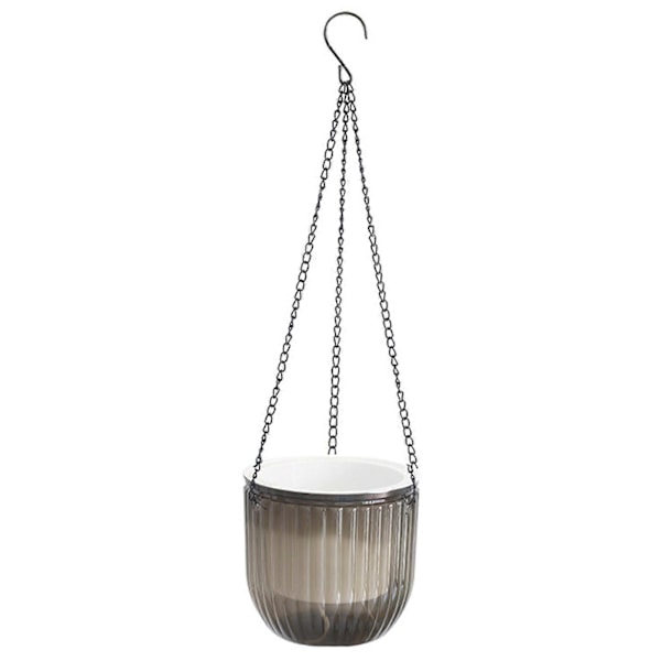 1 Set Självbevattnande Blomkruka med Synlig Vattennivå Hängande Planteringskruka Korg med Dräneringshål för Inomhus och Utomhusbruk Grey M
