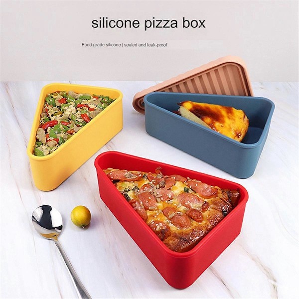 Pizza Förvaringsbehållare för Rester, Återanvändbar Pizza Silikonbehållare, D