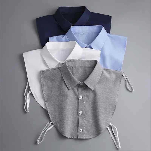 Aikuisten tekonainen kaulus, yksirivinen, valekaulus, säädettävä hihna, yksivärinen bisneskaulus, sisätoimiston teepaitakaulus Navy Blue 46