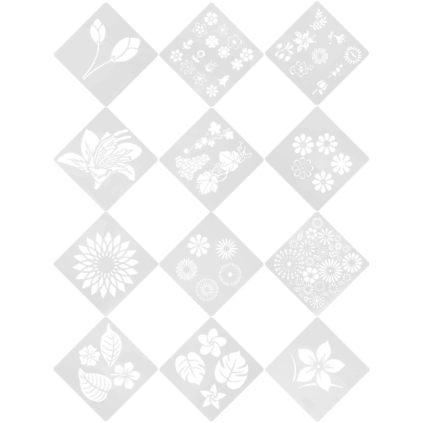 1 Set med DIY Blomsterschablon Skiss Ritningsschablon Högtidlig Delikat Blomsterschablon Hantverksmaterial