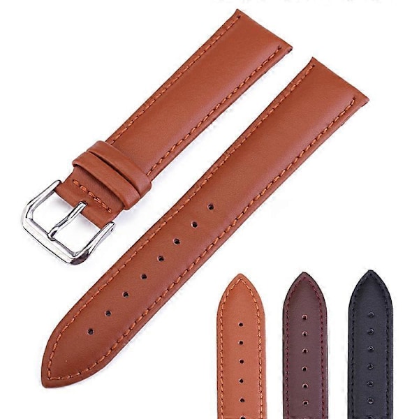 18/20/22/24mm Klockarmband i Konstläder Kompatibelt med Samsung Galaxy Huawei Light Brown 20mm