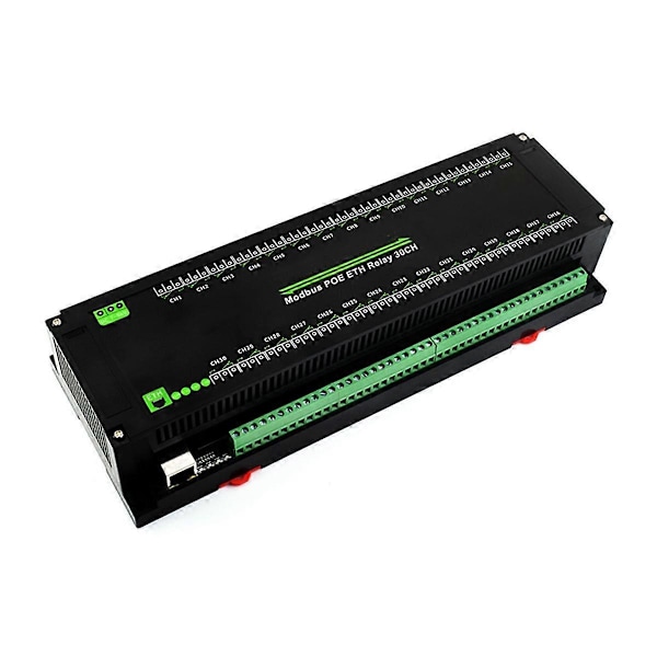 30-kanals Ethernet-relämodul, Modbus RTU/Modbus-protokoll, PoE-port med olika isoleringsskyddskretsar