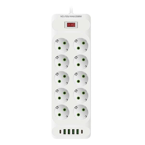 EU-kontakt Grenuttag Eluttag Multitapp Elektrisk Socket B