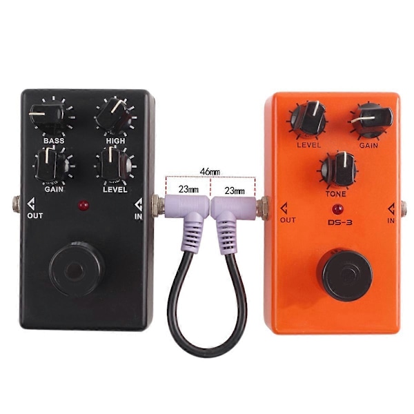 6-pack 18 cm Gitarr Effektpedal Runda Patchkablar Flerfärgade