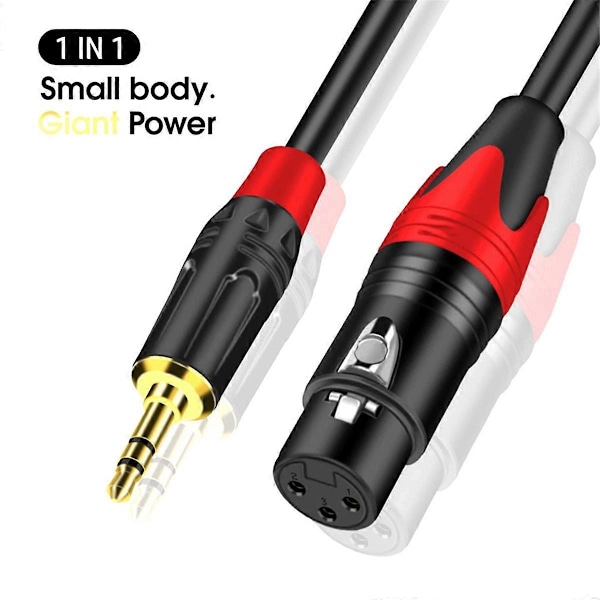 3,5 mm til XLR (3-benet) mikrofon-audiokabel hun til han-kabel