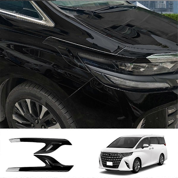 Auton ajovalojen kulmakarvojen koristelista Alphard 40 -sarjaan 2023+ valaisimen silmäluomien koristetarrat kiiltävän musta