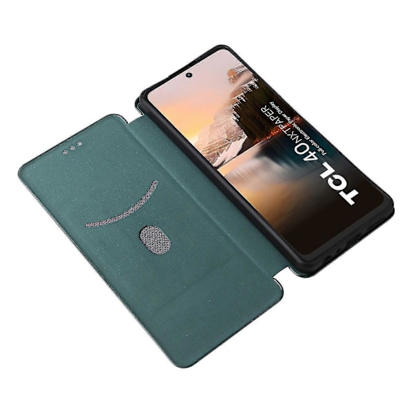 Tcl 40 Nxtpaper -nahkakotelo, jossa korttipaikat, puhelinkotelo magneettisella sulkimella Green