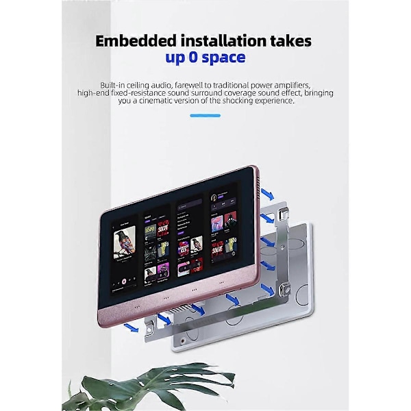 7 Tum Android 11 Musikförstärkare Ljudsystem 8 X 30W Roséguld