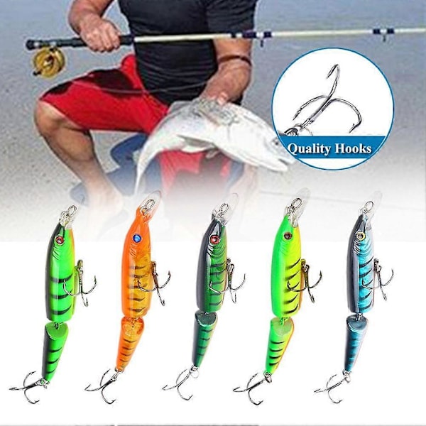 Artificiellt Crankbait Multi Jointed Fiske Bete 10.5cm/9g 2-segments Hårt Bete A