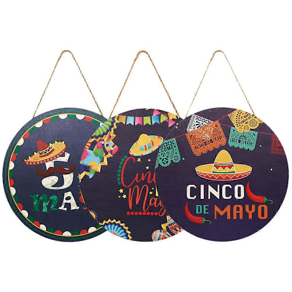 3 kpl Oven kyltti Etuoven koristelu Cinco De Mayo -kyltti Riippuvat koristeet