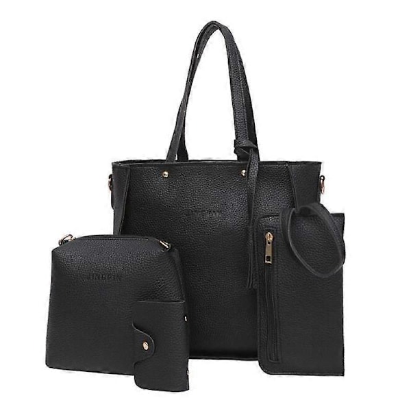 Lovevook Håndtaske Dame Skuldertaske Håndtasker Tote Taske Dame Stor Designer Elegant Skuldertaske Hank Taske Sæt Sort-sort
