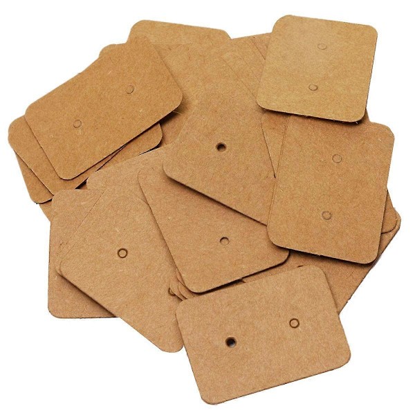 50 KPL Kraft-paperiset korvakorujen esittelykortit, 3,5 x 2,5 cm (pronssi)
